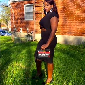 Black peek-a-boo dress